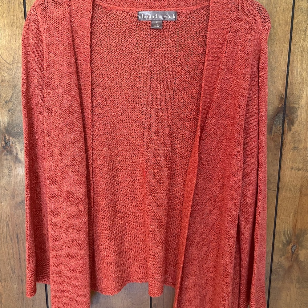 Splendid Women's Open-Front Cardigan in Rust